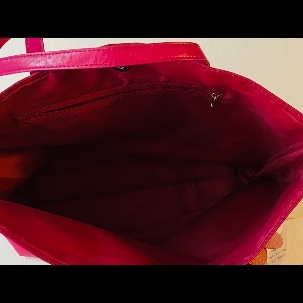 Elizabeth Arden Hot Pink Floral Appliqué Shoulder Tote - Picture 6 of 7
